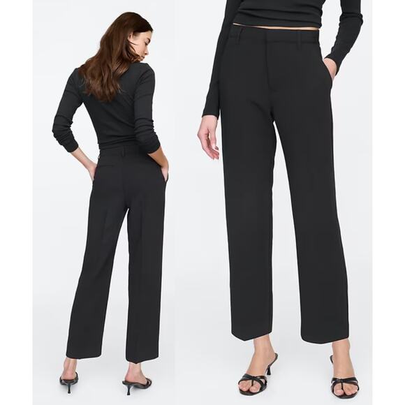 Gap | NWT | Mid Rise Easy Straight-Leg Pants in True Black | Sz 8 - Picture 1 of 11